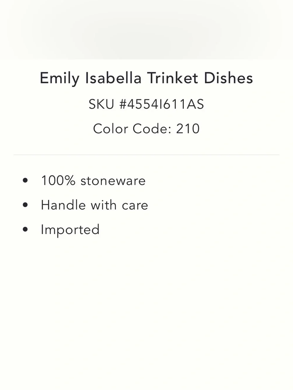 New! NWT Anthropologie Emily Isabella Trinket Dish in Long.